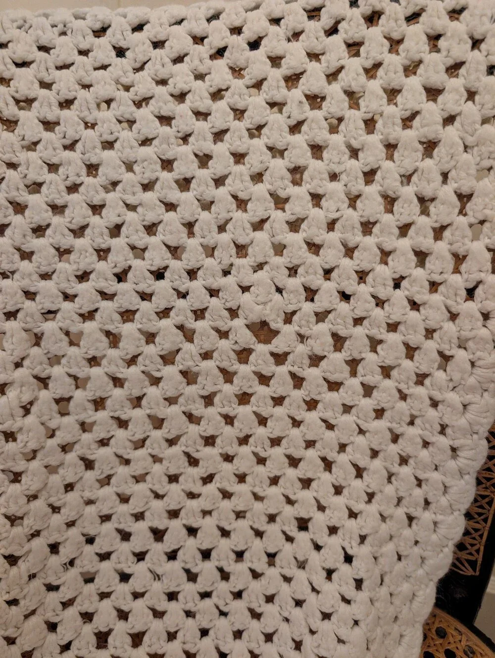 Vintage white hand crochet baby blankets (set of two) with a boho vibe 36x33